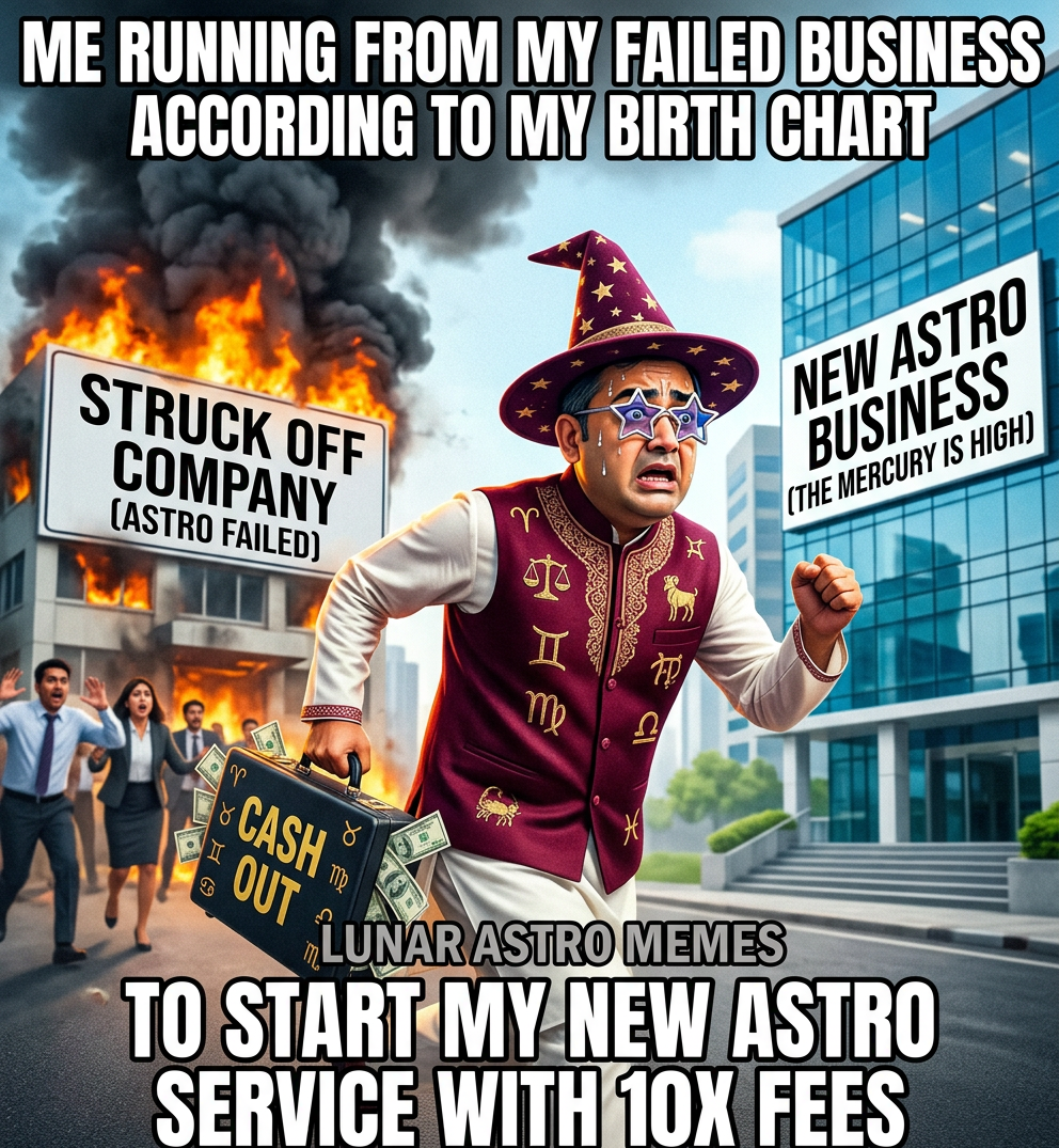 Lunar Astro struck off company history meme Deepanshu Giri